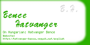 bence hatvanger business card